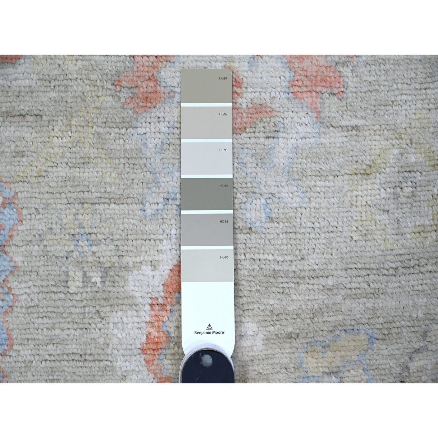 3'1"X11'8" Silver Green Vegetable Dyes Angora Oushak Runner Oriental Rug