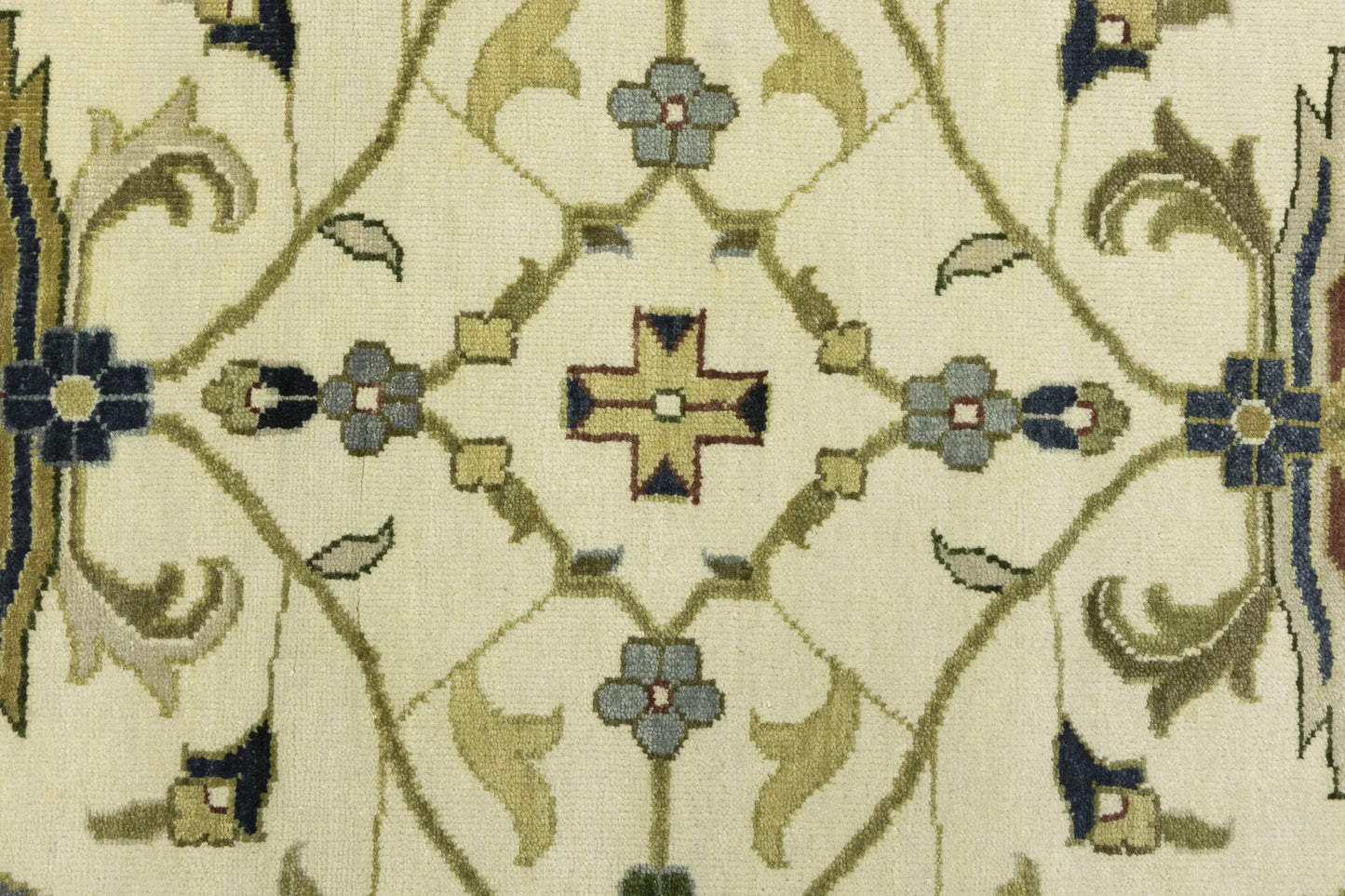 10X10 Ft Square Handmade Cream Floral Chobi