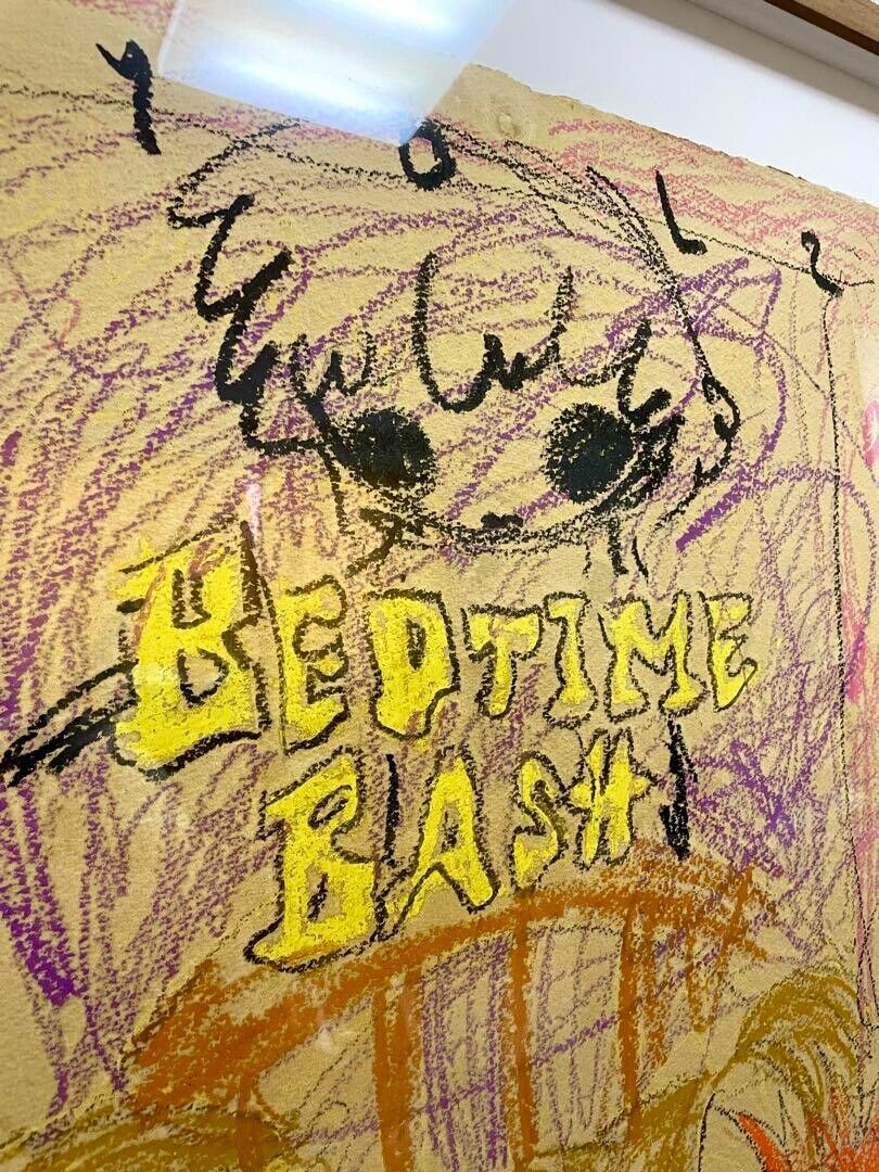 Ryol Signed Unique Painting Crayon On Paper