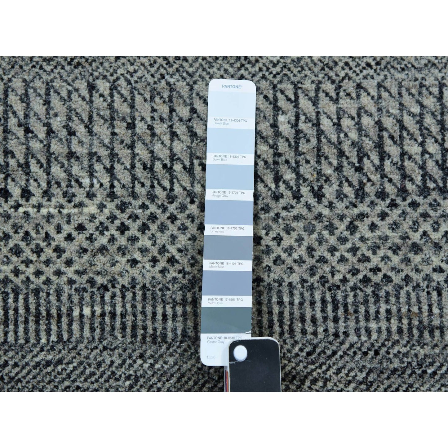 12'1"X15'1" Peppercorn Gray Undyed Wool Hand Knotted Grass Oversized Rug