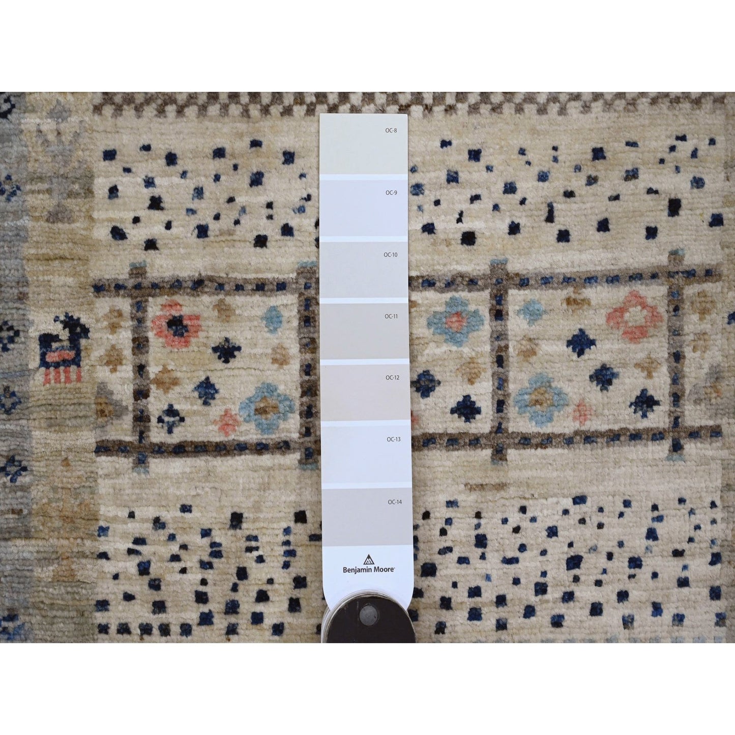 2'10"X9'6" Brown Wool Kashkuli Animal Figurines Hand Knotted Runner Rug