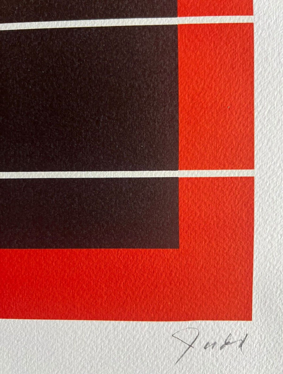 Donald Judd Lithograph Coa Signed Op Numbered In Pencil Crayon 180