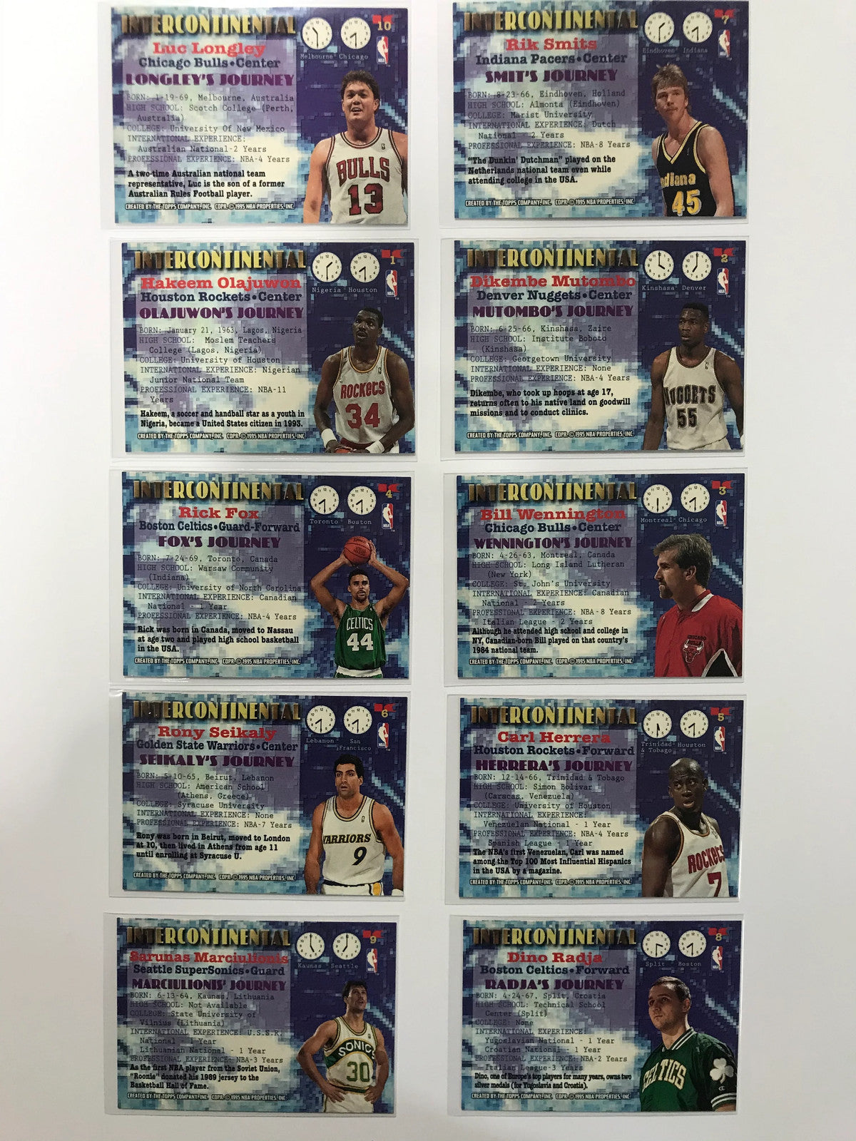 1995 Topps Members Only Basketball Intercontinental Lot (10 Cards)