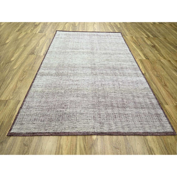 8'X10' Red & White Oxidized Grass Design Wool Hand Knotted Oriental Rug