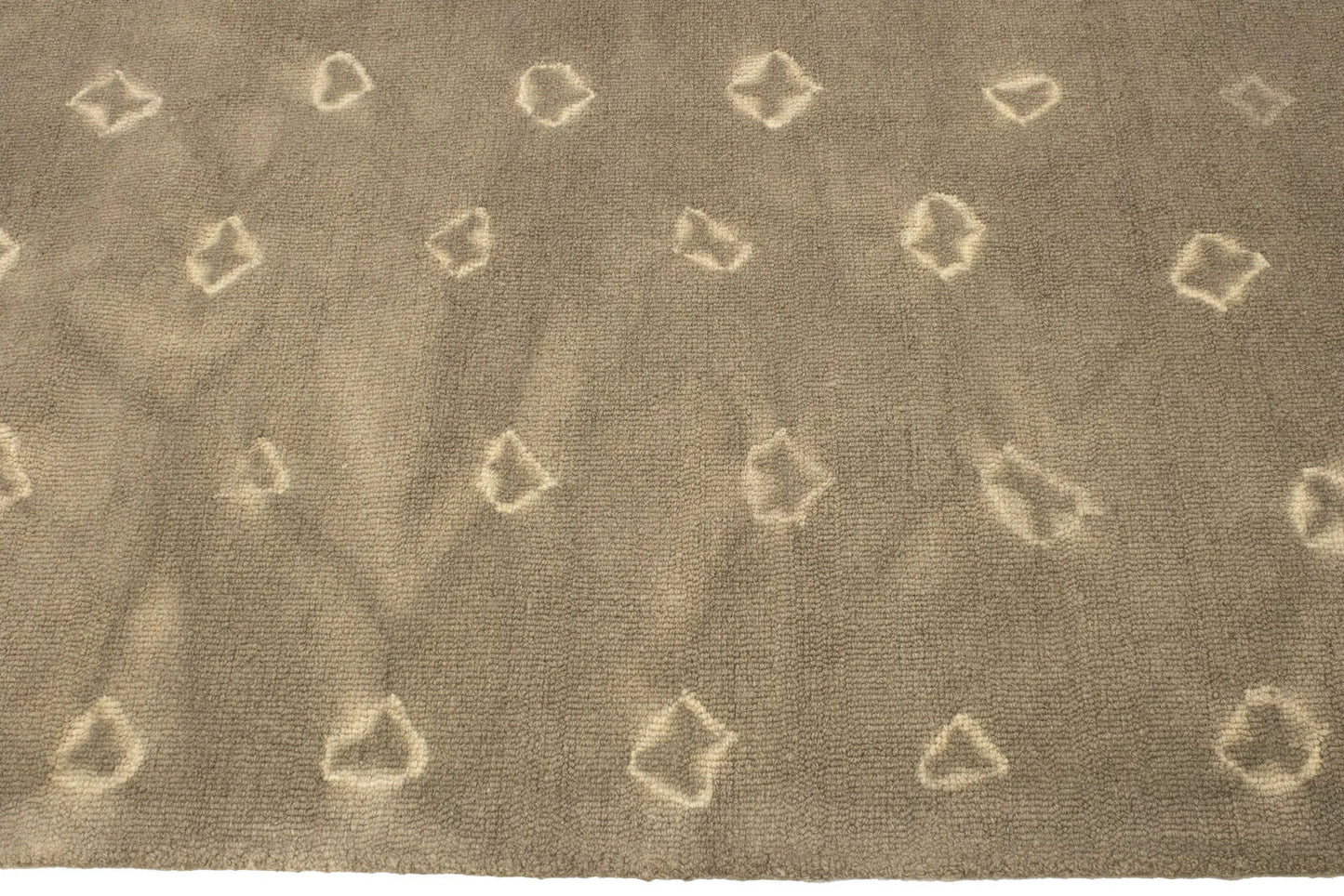 Abstract Beige/Khaki Tie-Dye Contemporary 5X8