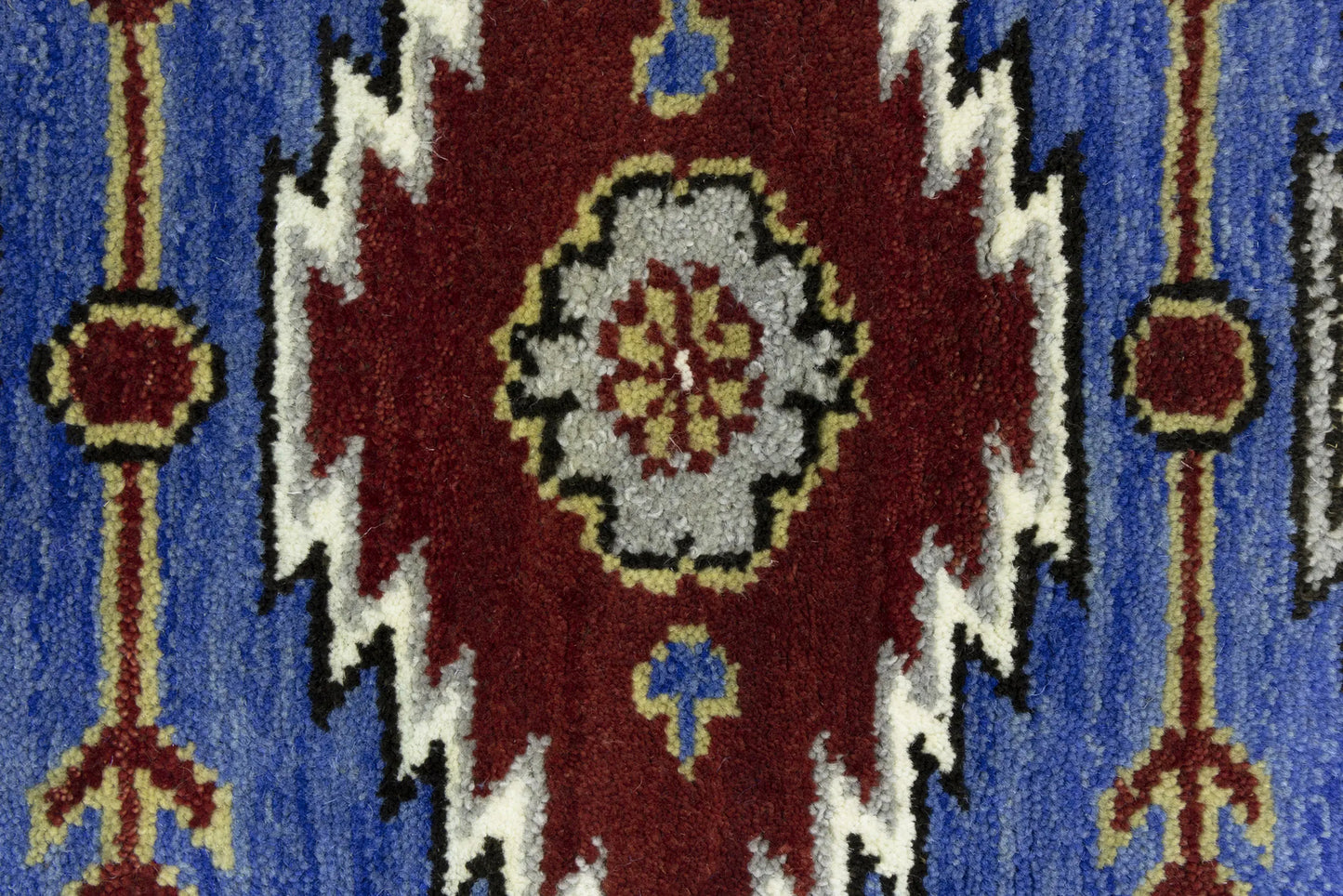 Hand-Knotted Kazak Oriental Rug 4X6 Ft Blue