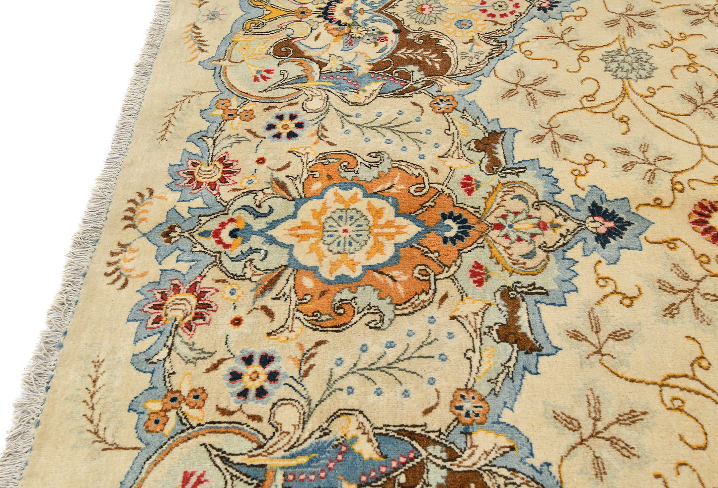 Handmade Semi-Antique Oriental Rug Beige