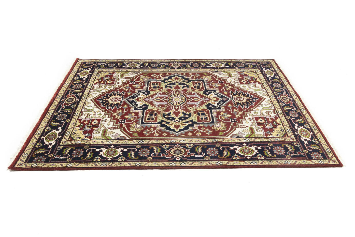 Heriz Serapi Oriental Rug Floral Style Large