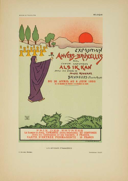 Original Vintage Poster Expo Anvers By Nys For Affiches Etrangeres 1897