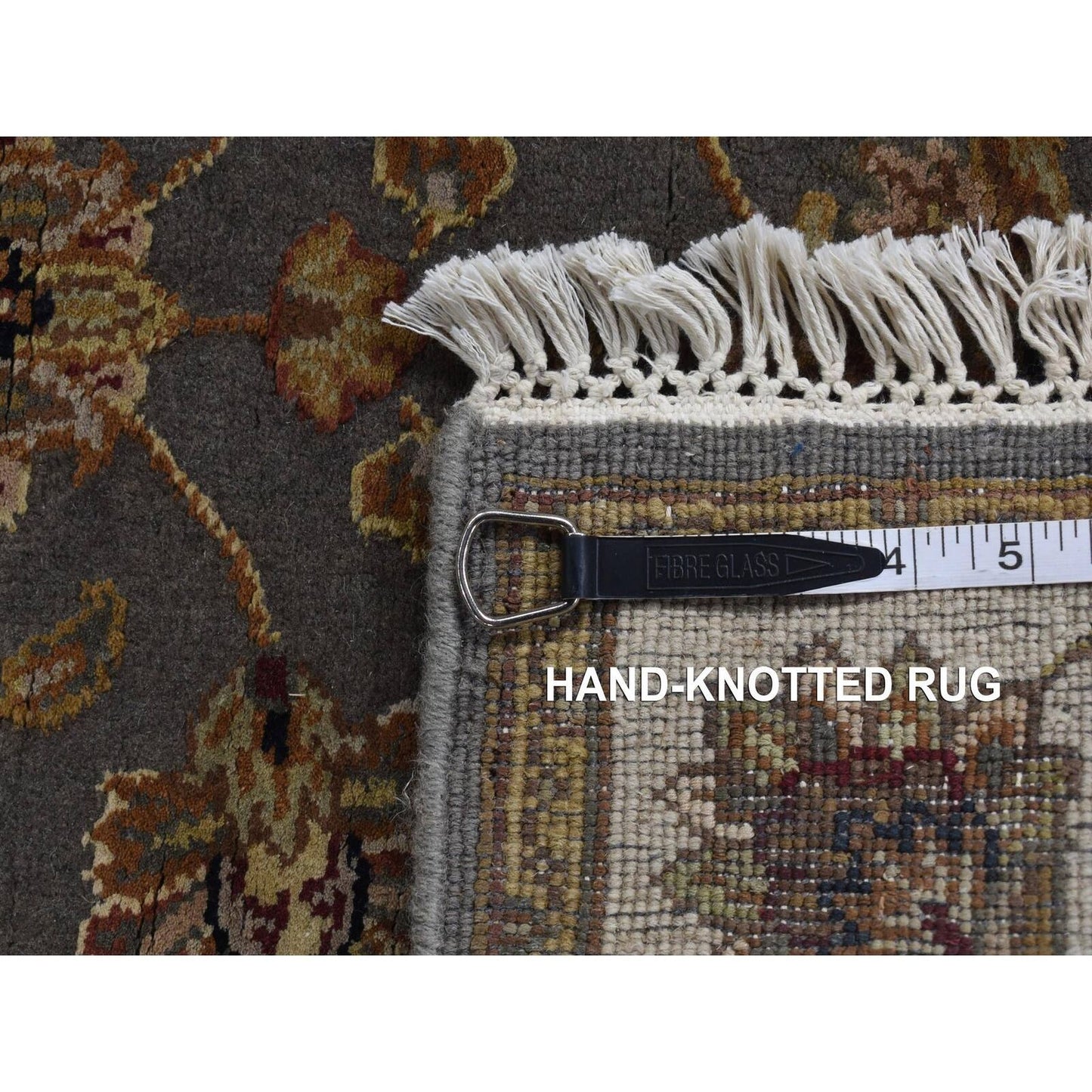 2'6"X20' Gray Rajasthan Design Wool And Silk Hand Knotted Xl Runner Rug