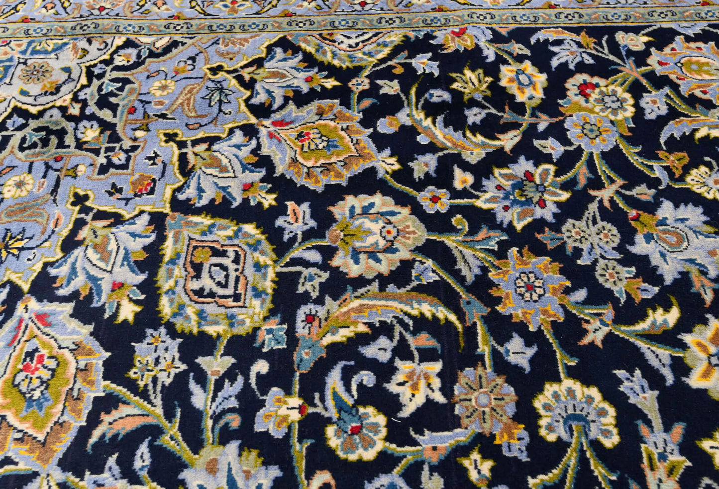 Handmade Oriental Rug Purple-Navy Medallion