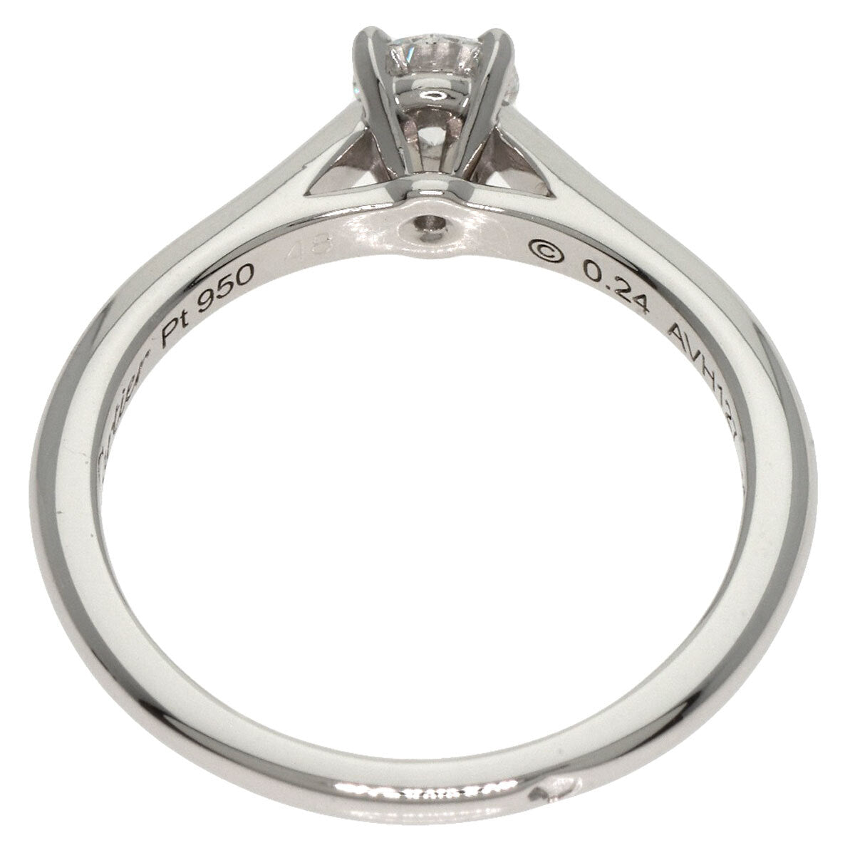 Cartier Ring Solitaire 1P Diamond Platinum Pt950