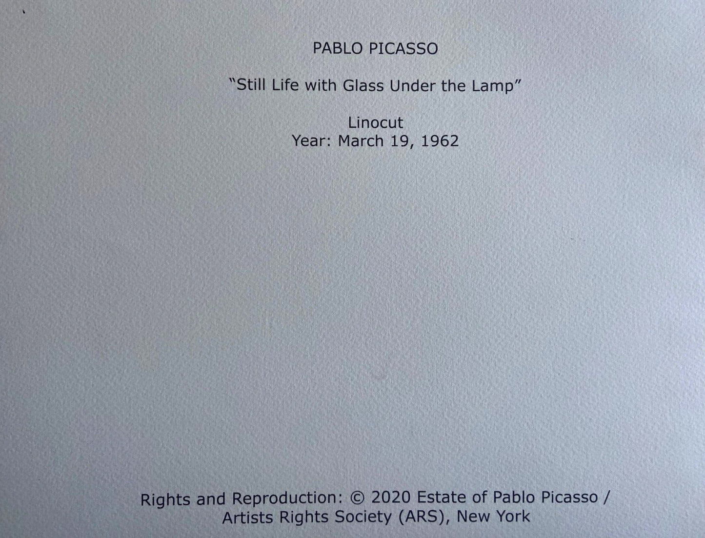Pablo Picasso Estate Lithograph COA Signed Op