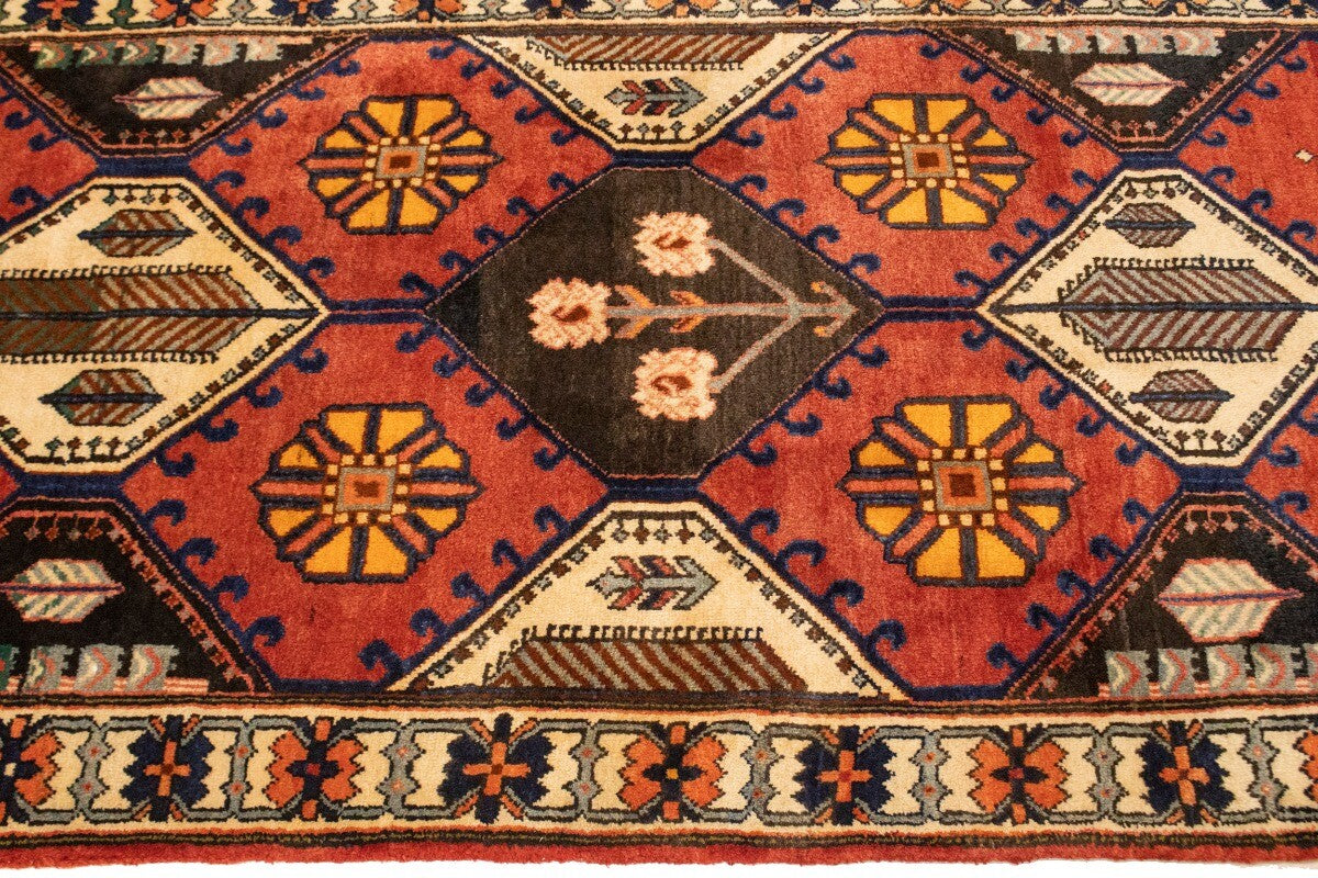Handmade Vintage Rusty Red Oriental Runner Rug