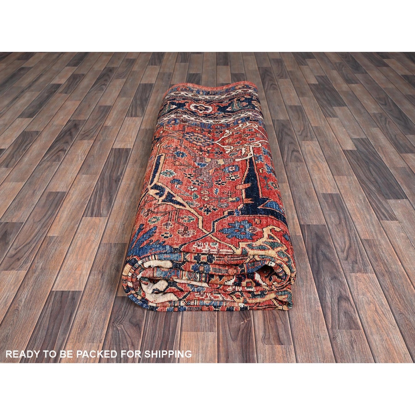 10'1"X13'10" Red Aryana Grade Bijar Garus Design All Wool Hand Knotted Rug