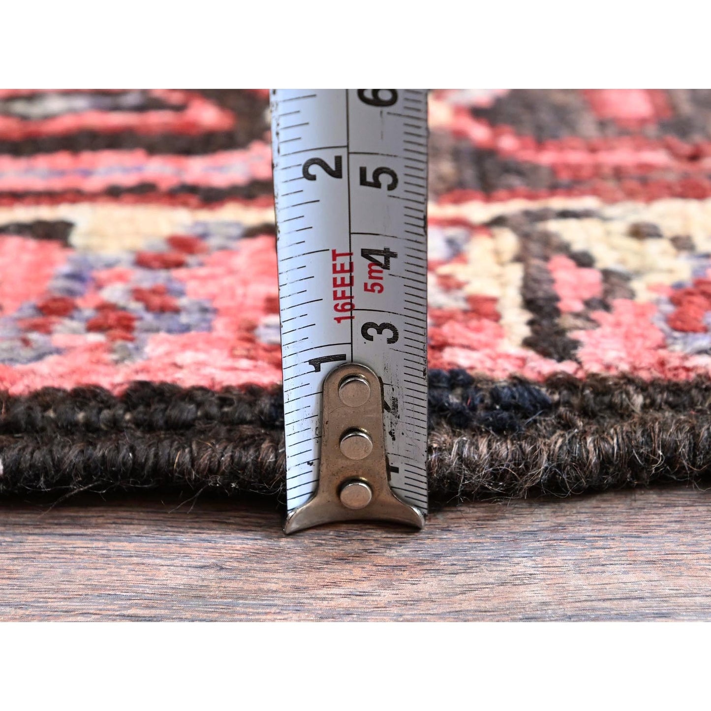7'10"X10'6" Blush Red Vintage Zoroastrian Heris Pure Wool Hand Knotted Rug
