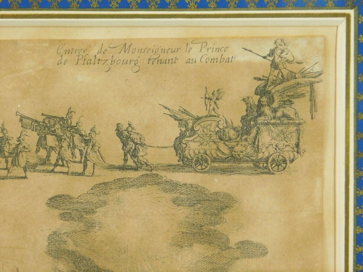 Jacques Callot 1627 Original Etching "Jousting