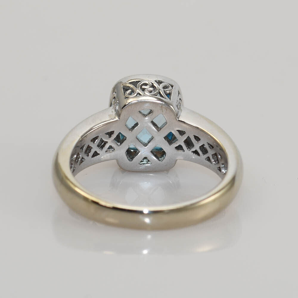 14K White Gold Blue Topaz Ring, 2.50Ct, 6G
