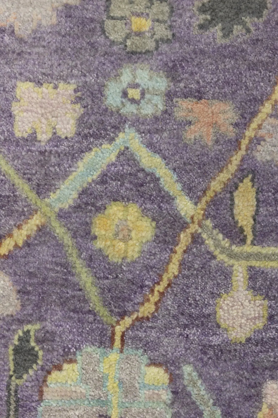 Hand-Knotted Muted Oushak Rug Colorfast Oriental