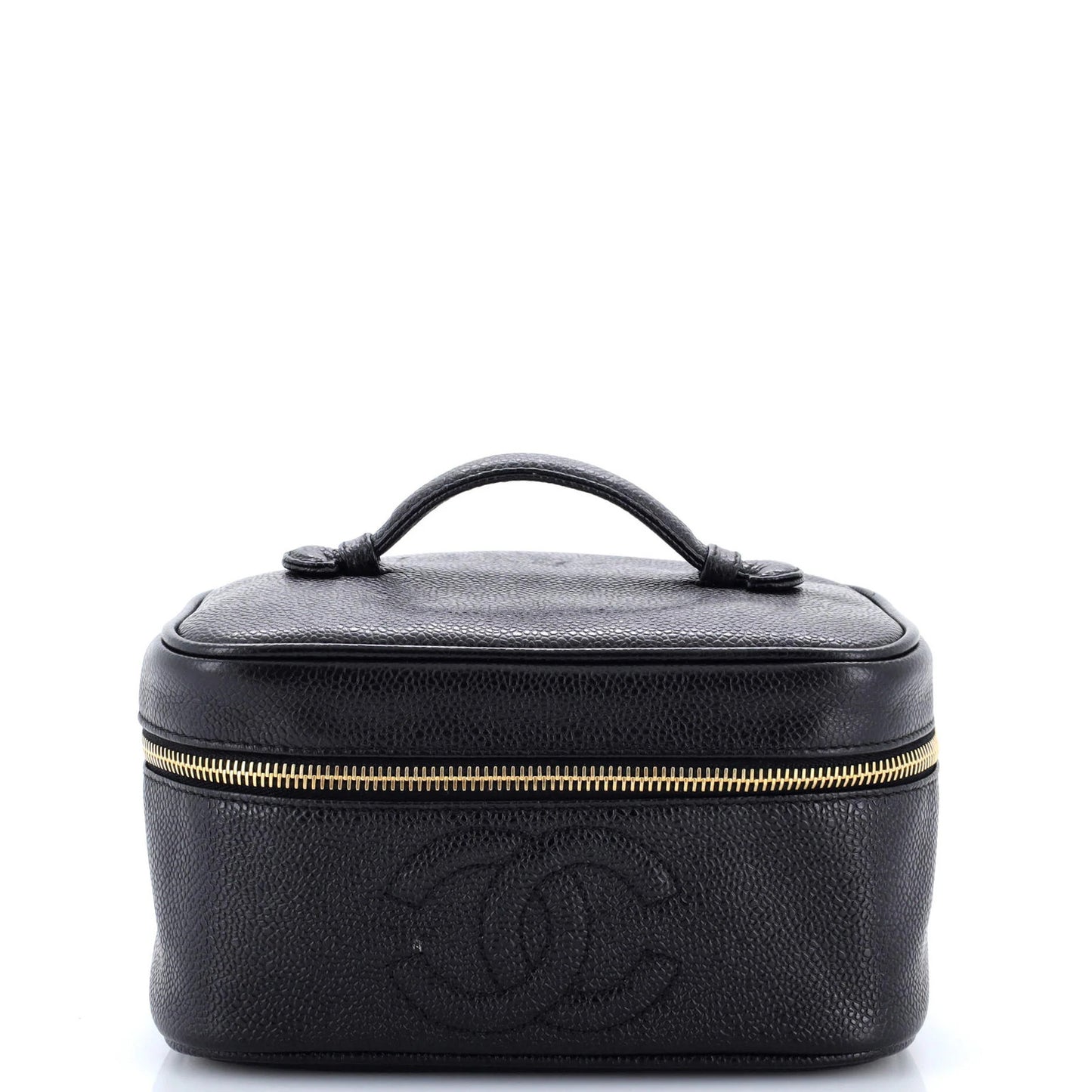 Chanel Vintage Timeless Cosmetic Case Caviar Medium