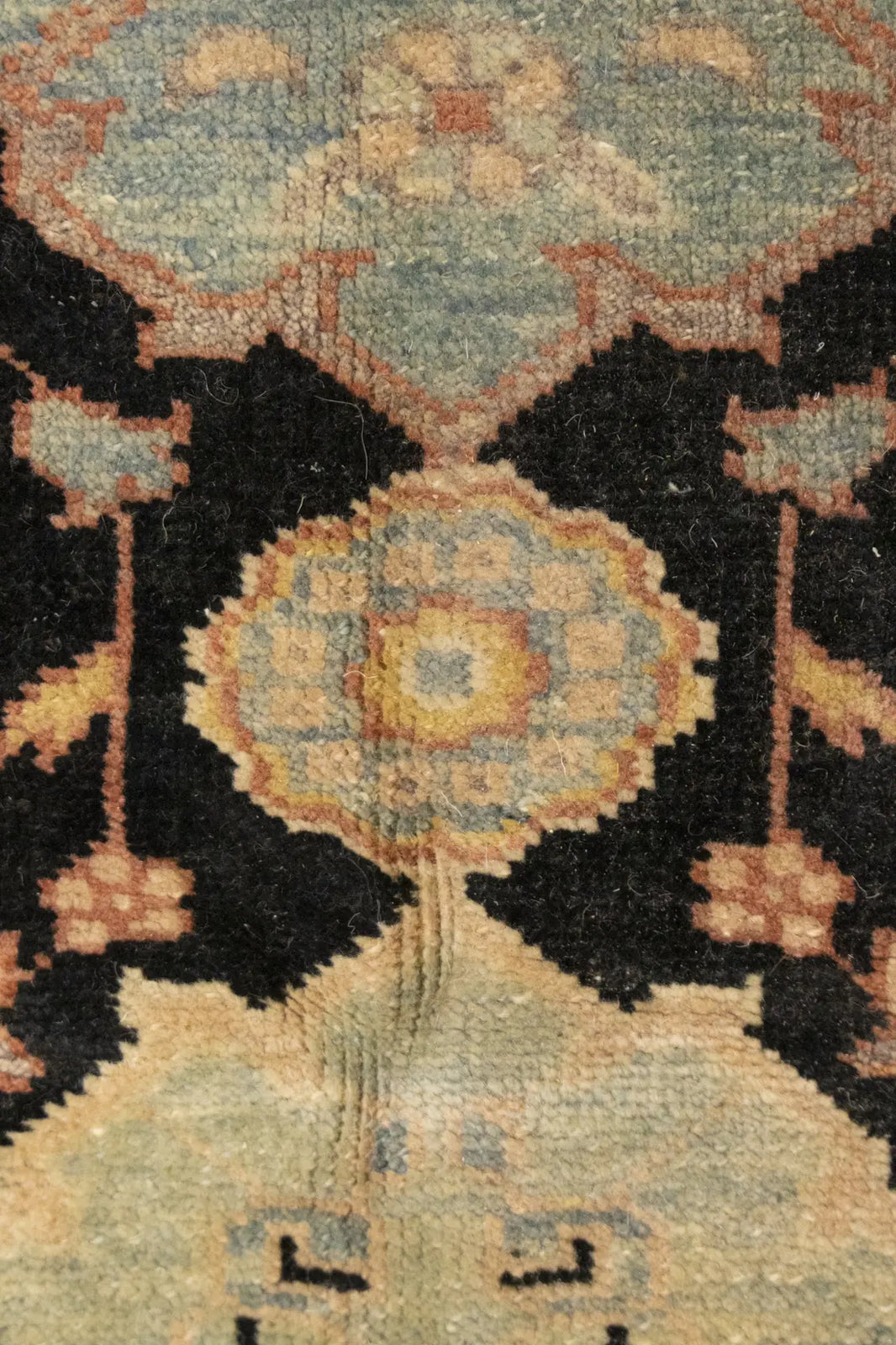 Distressed Ziegler Tribal Floral Rug Hand-Knotted