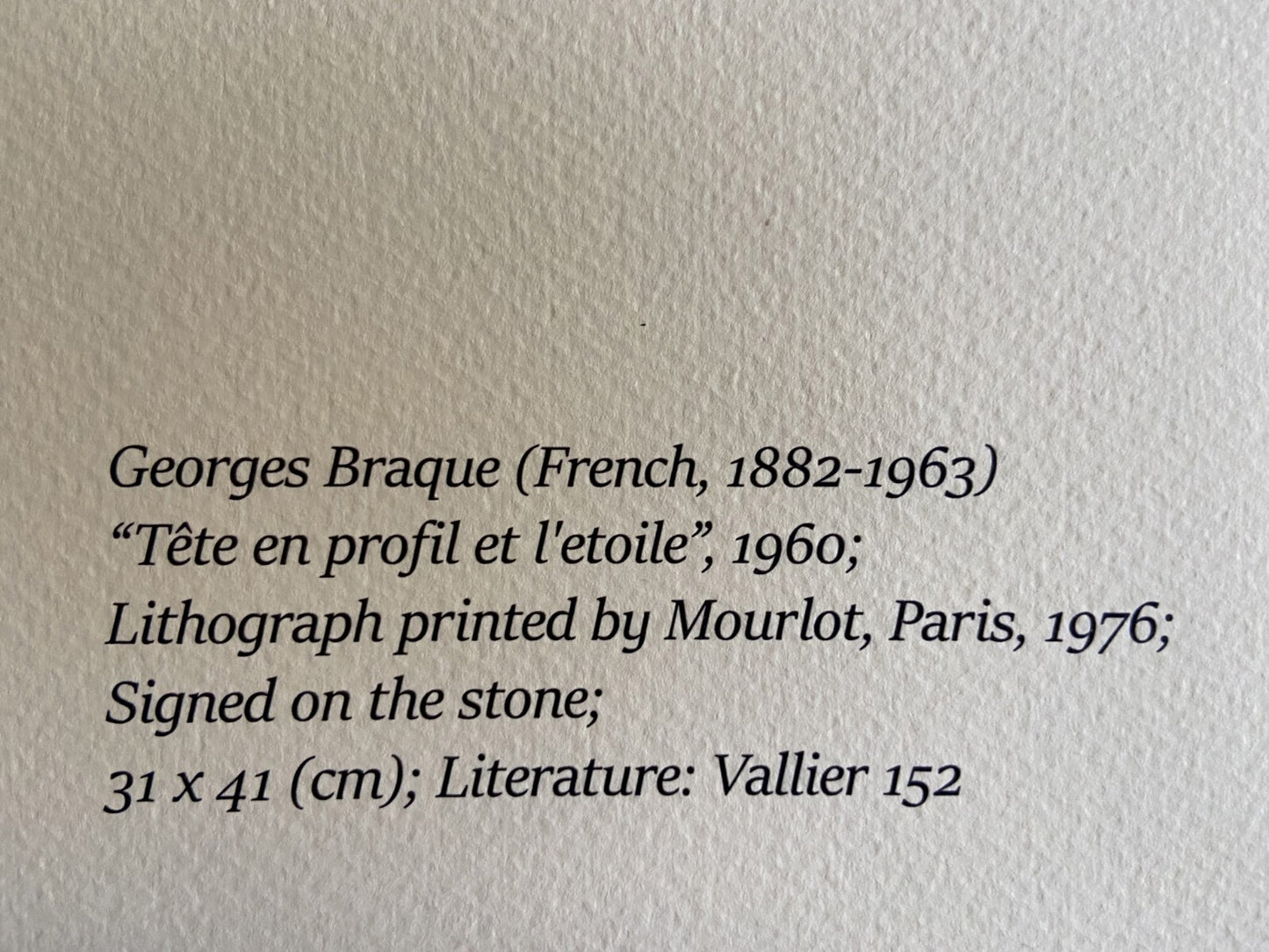 Georges Braque Lithograph Coa Signed Op Published - Seurat
