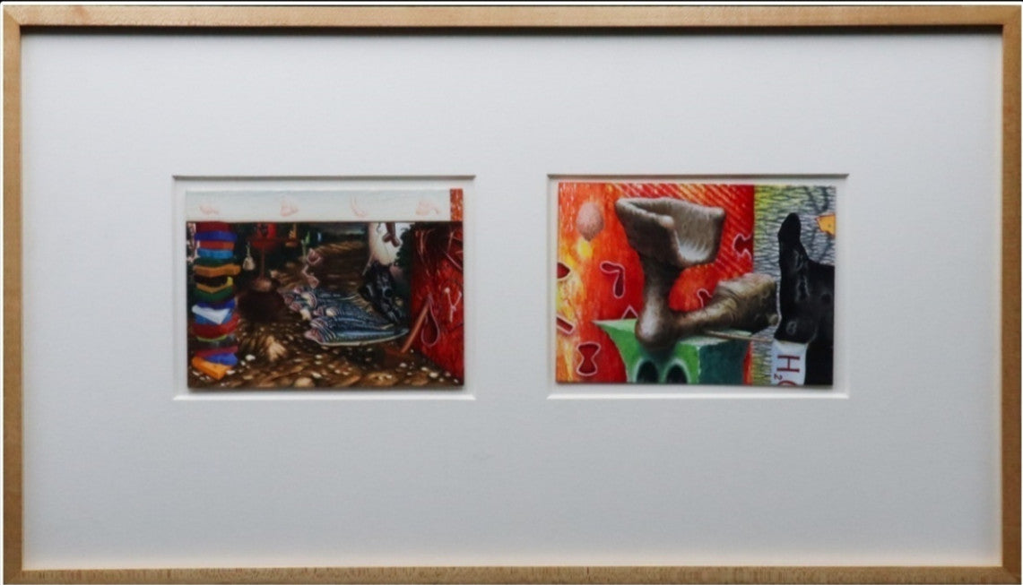 Steve Galloway & Edward Henderson Signed Original Painting Gouache On Paper 1987