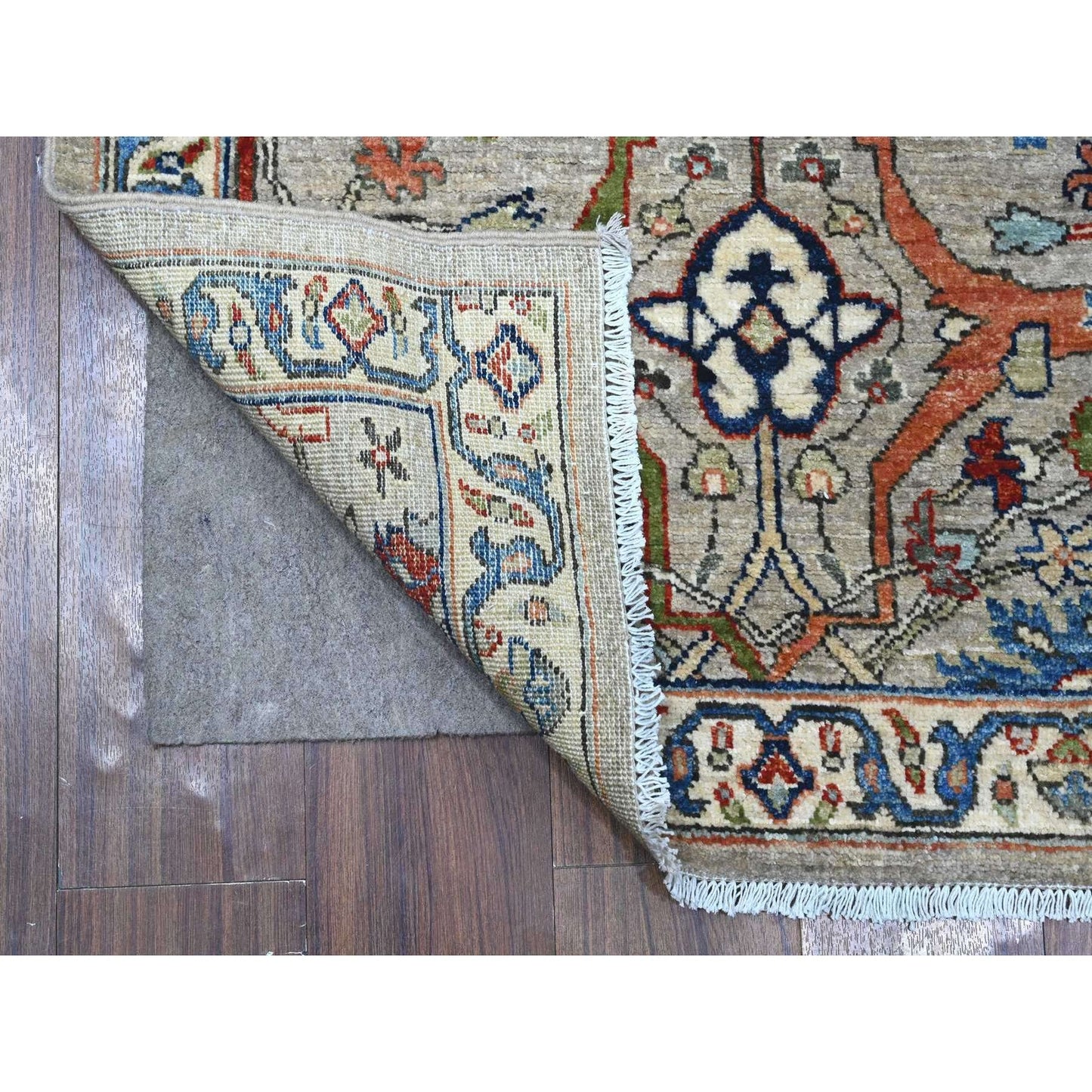 3'X6'2" Gray Hand Knotted Aryana Bidjar Garus Design Runner Oriental Rug