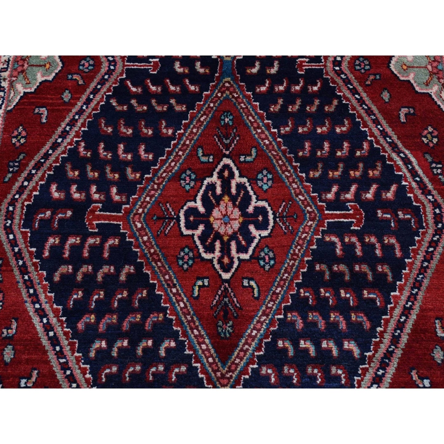 5'1"X9'7" Red New Zoroastrian Pure Wool Hand Knotted Rug
