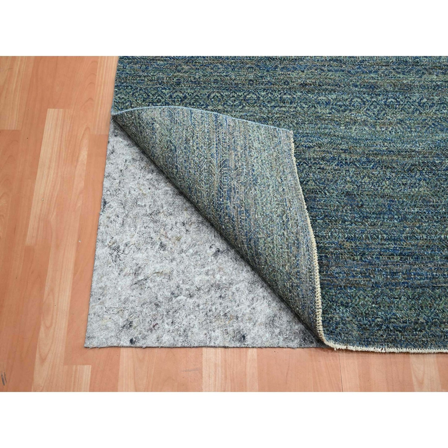 10'1"X14' Imperial Blue Kohinoor Small Design Hand Knotted Pure Wool Rug
