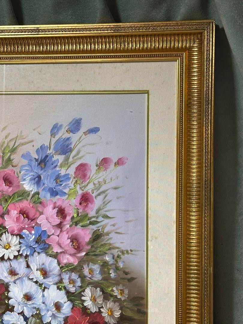 Lina Rossi Original Oil Painting -Flowers Signed