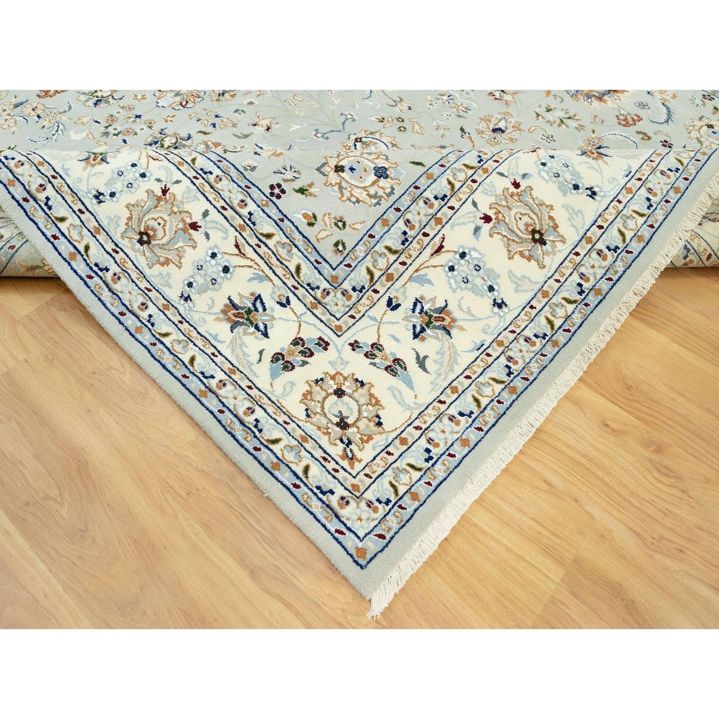 7'9"X10'3" Gray Nain Design Wool Hand Knotted Oriental Rug