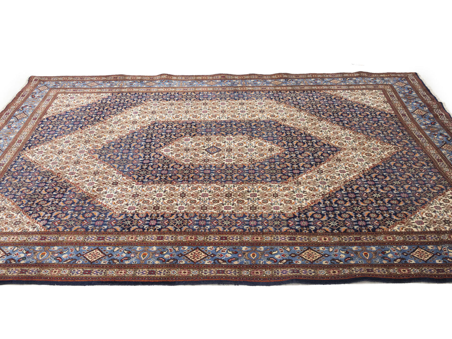 Cream Vintage Oriental Rug Traditional Classic