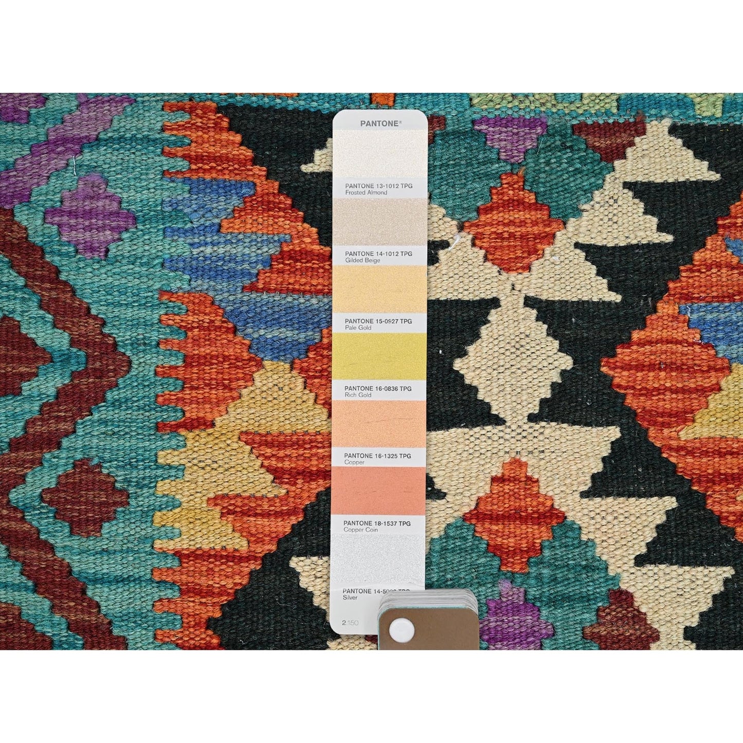 2'1"X2'8" Orange Flat Weave Afghan Kilim Pure Wool Hand Woven Mat Rug