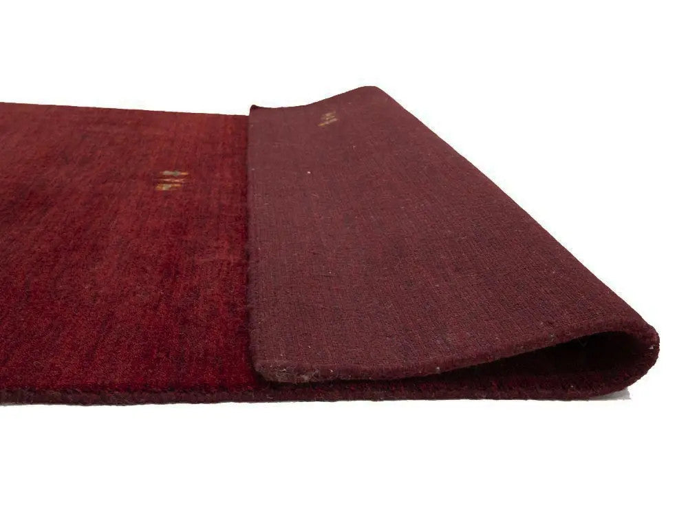 Maroon Red Gabbeh Modern Rug Pictorial Wool Home
