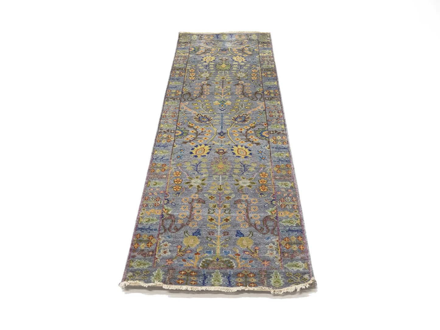 Handmade Tree Of Life Floral Runner Rug Oushak
