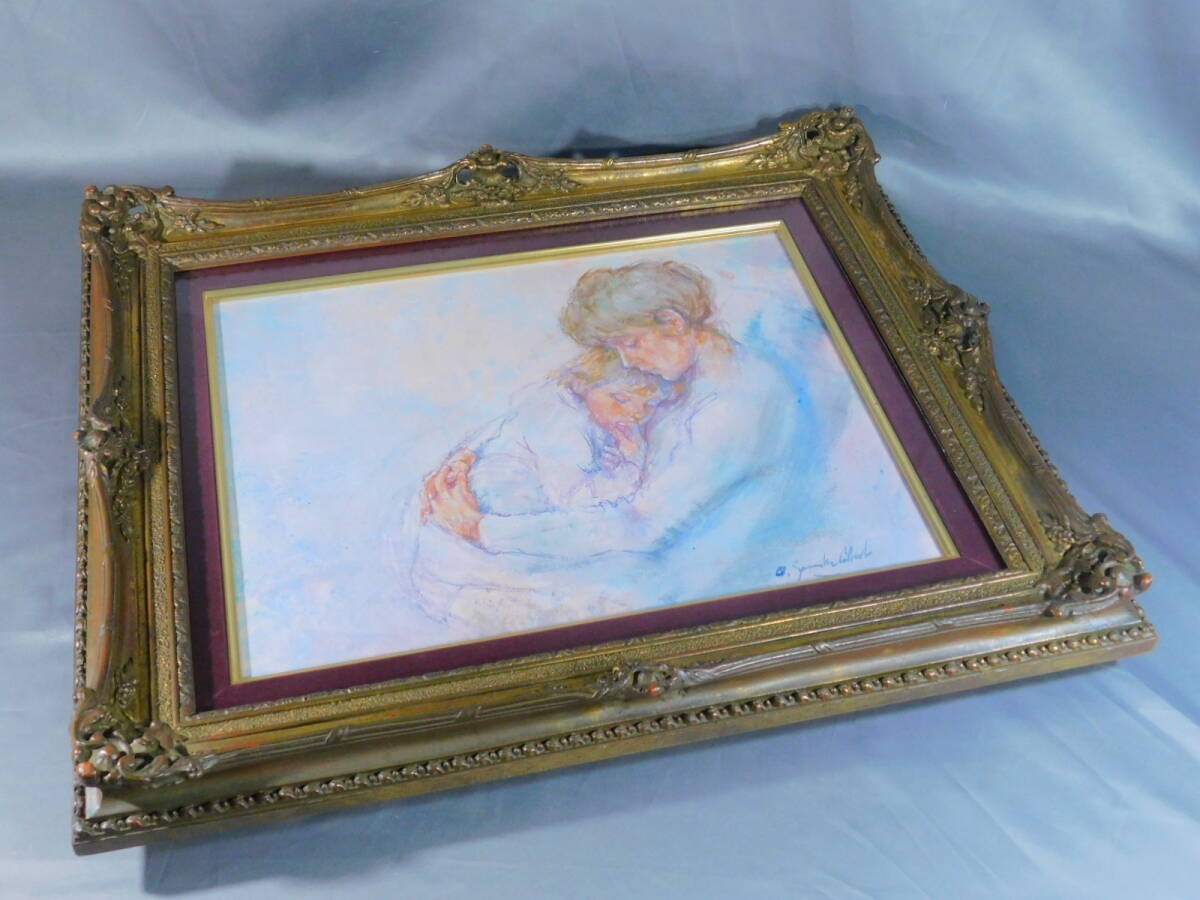 Antonio Gonzalez Collado Oil Painting Mother And Child F6 Canvas Framed Signed