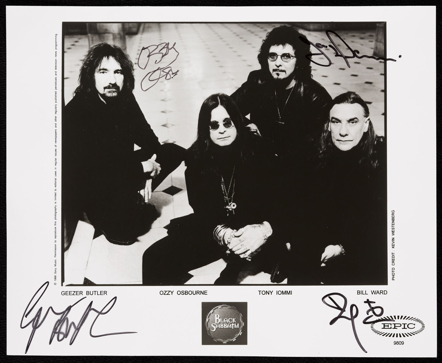 Black Sabbath Group-Ozzy Osbourne + 3 Autographed