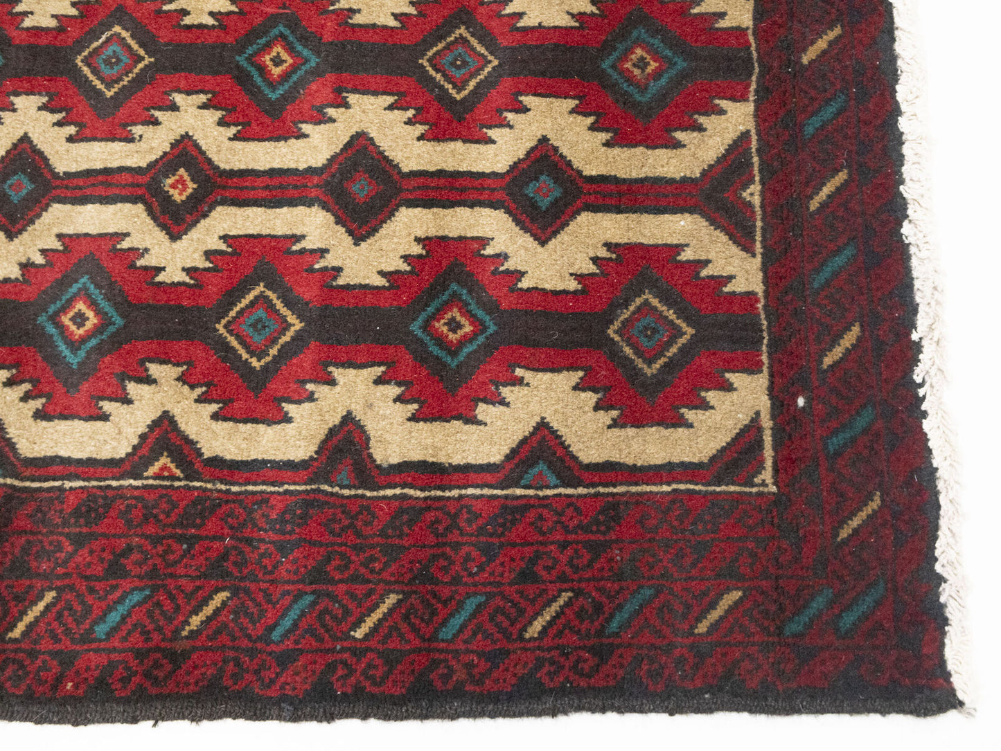 Vintage Hand-Knotted Oriental Rug 4X6 Ft Tribal