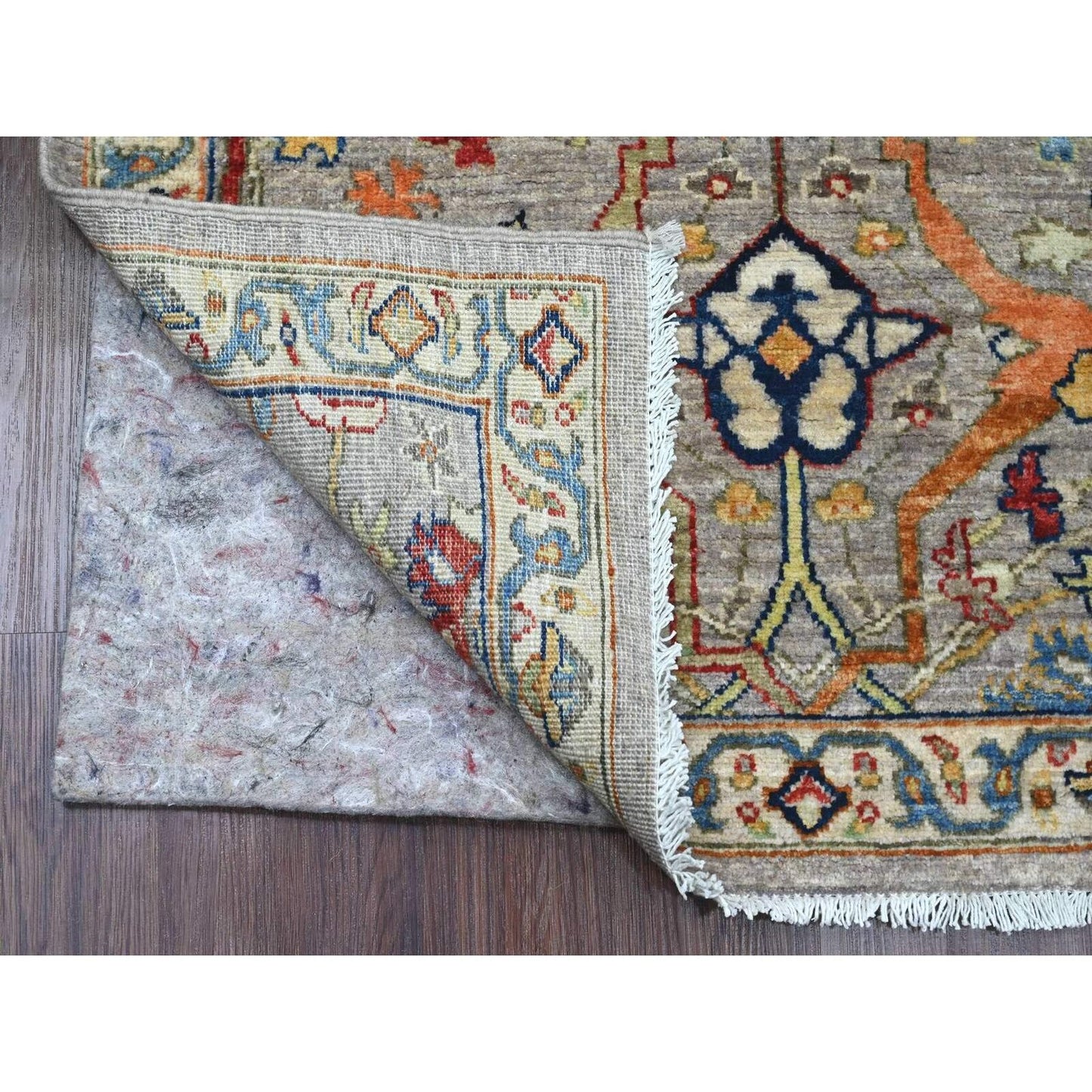 3'X10'10" Gray Bijar Garus Design Hand Knotted Wool Runner Oriental Rug