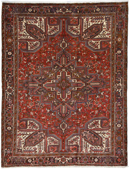 8'6X11 Ft Vintage Geometric Heriz Rug Traditional