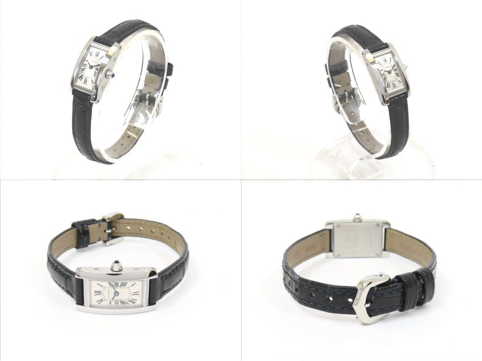 Cartier Wsta0032 Tank Amricaine Mini Japan Le Leather Strap Quartz