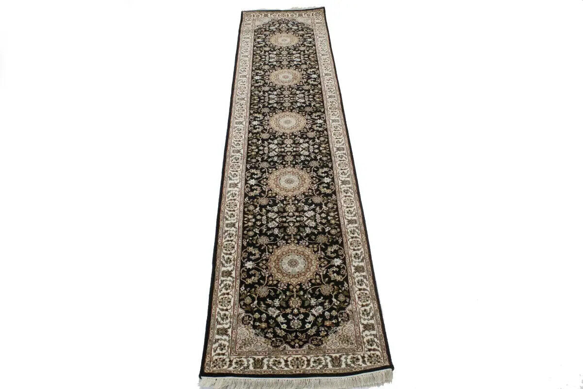Handmade Indo-Nain Oriental Runner Rug 3X12 Ft
