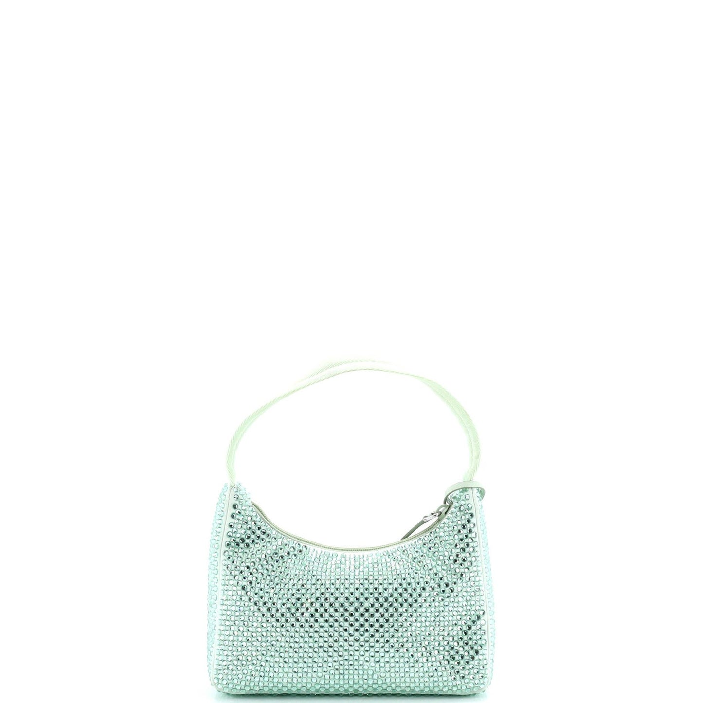 Prada Re-Edition 2000 Hobo Crystal Embellished Satin Mini