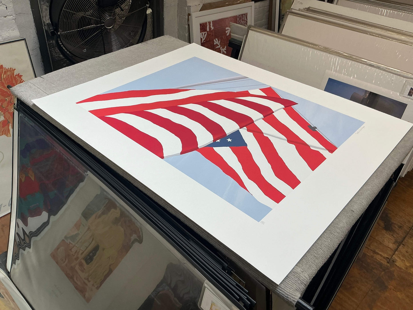 Gretchen Dow Simpson Flags Signed " Serigraph Contemporary