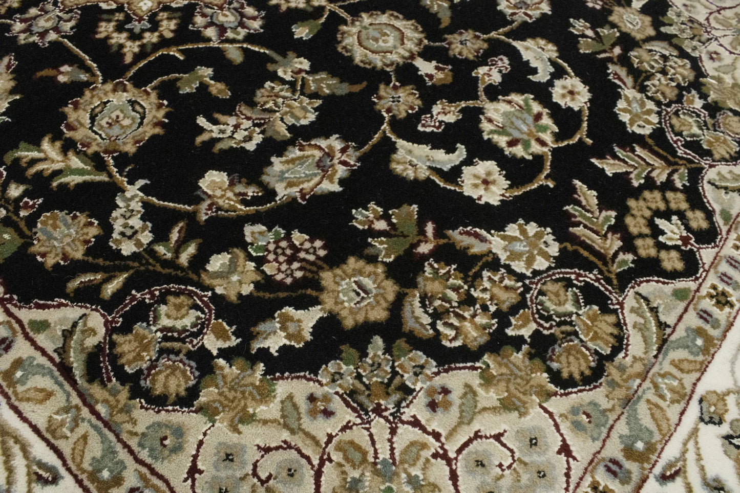Handmade Indo-Nain Oriental Area Rug Floral