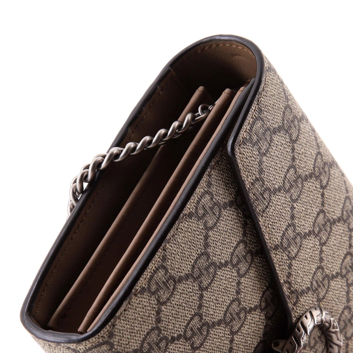 Gucci Dionysus Chain Wallet Gg Coated Canvas Small