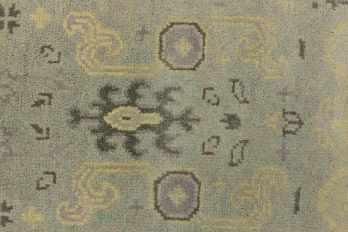 Muted Floral Design Oushak Chobi Runner Rug