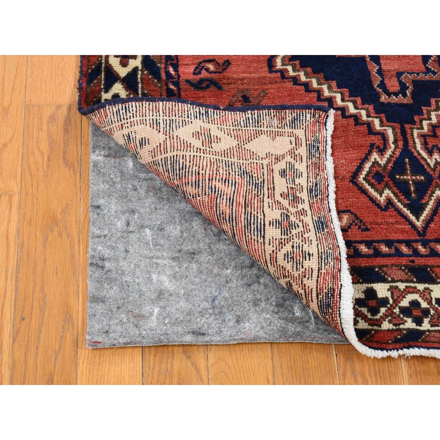 5'5"X7' Blush Red Vintage Zoroastrian Bakhtiarjoon Wool Hand Knotted Rug