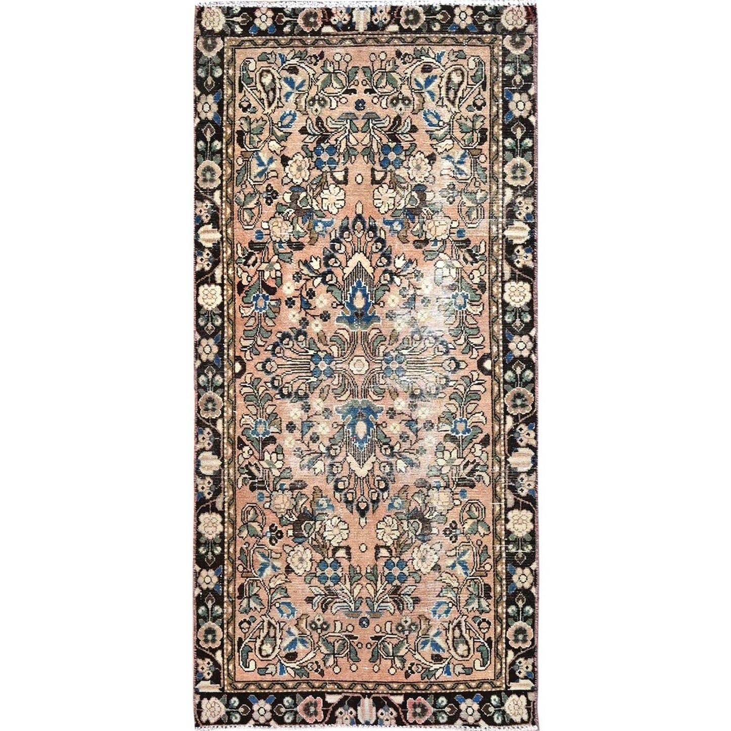 3'2"X6'7" Brown Semi Antique Zoroastrian Lilahan Wool Wide Runner Rug